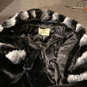 Dennis Basso hooded faux fur coat